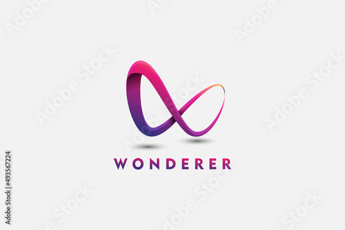 modern Infinity Logo isolated on White Background. Flat Vector Logo Design Template Element.