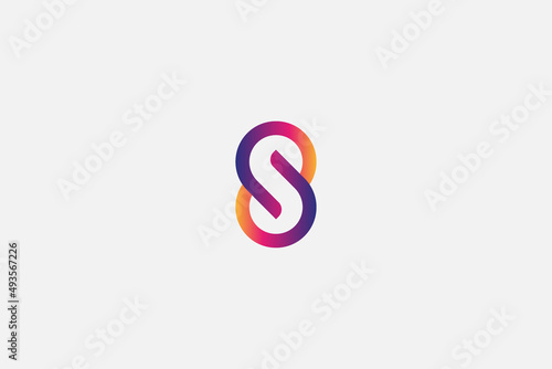 Infinity Letter S Logo Design Template. Vector logo design for business. S letter sign