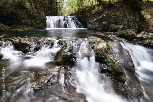 a beautiful waterfall shot by long exposure