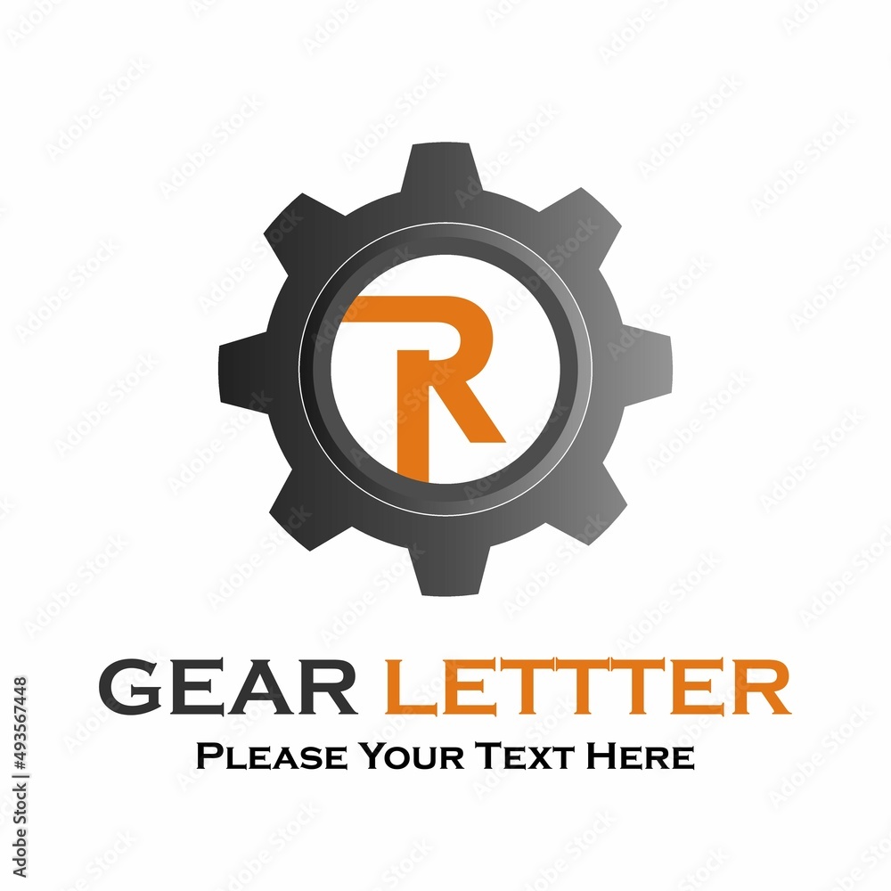 Letter r gear logo design template illustration. Letter r gear logo design template illustration.