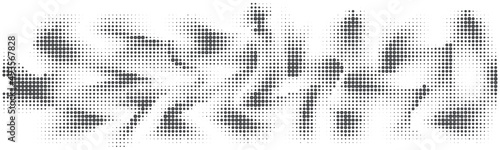 Long abstract background halftone smoke effect futuristic graphic. Retro style monochrome textures wallpaper. Vector abstract background texture design, bright poster, banner backdrop Vector