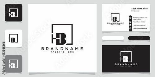 Initial Letter HB typography logo design vector with business card design