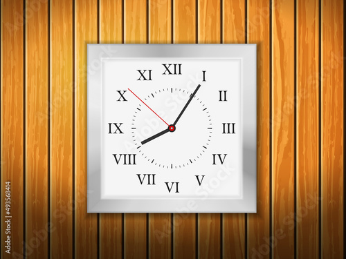 Clock on wood