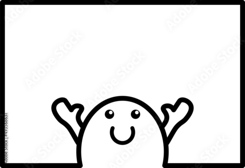 レイアウト モノクロ コマ割り 両手 差し出す ポーズ キャラクター