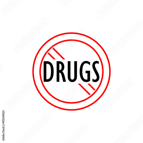 Free Download Stop drugs, no drugs icon isolated on white background - GFXLoad