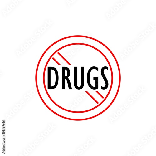 Stop drugs, no drugs icon isolated on white background