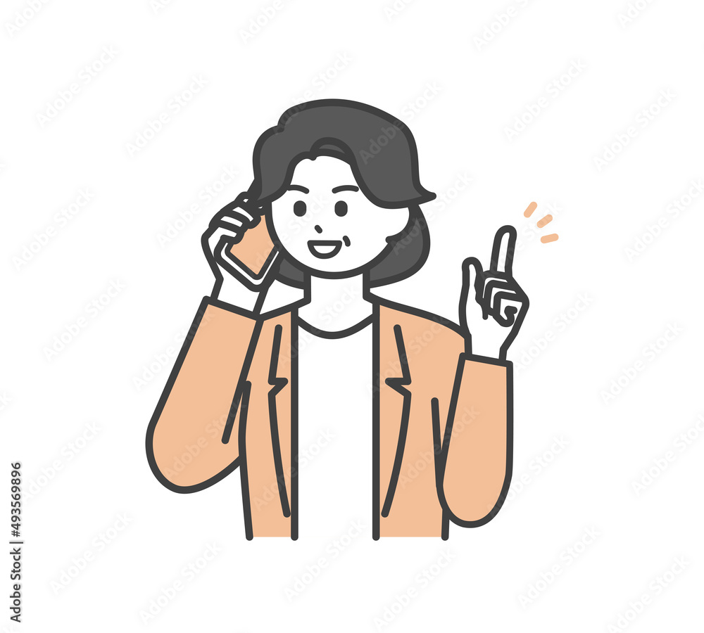 ビジネスパーソンがスマートフォンで連絡するイラスト素材