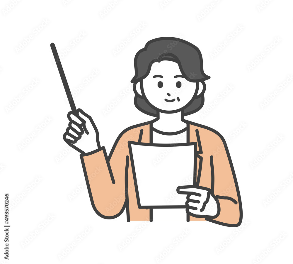 ビジネスパーソンが指し棒で説明するイラスト素材 ビジネスパーソンが指し棒で説明するイラスト素材