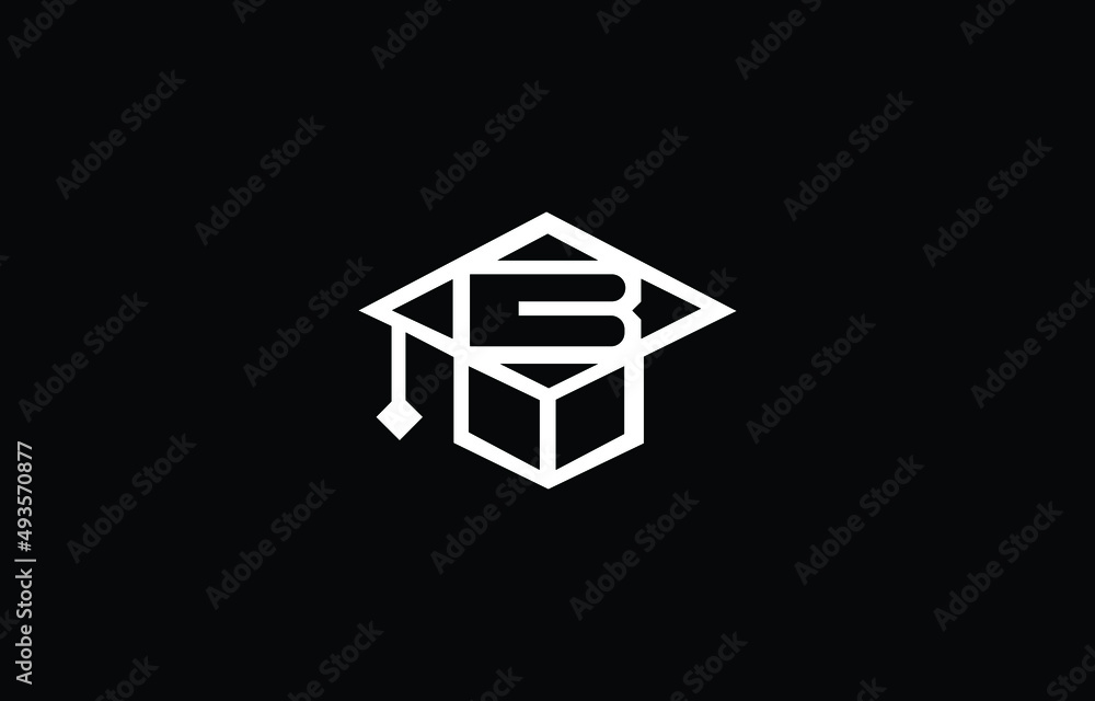 Abstract unique modern minimal alphabet letter icon Graduation Hat Letter B logo Abstract unique modern minimal alphabet letter icon Graduation Hat Letter B logo