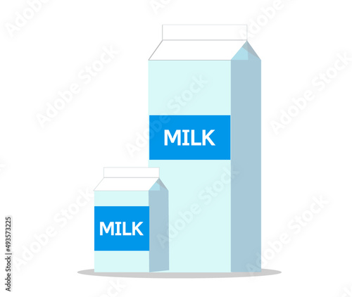 牛乳パック ミルク 大小 セット ベクターイラスト