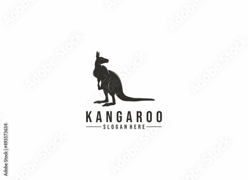 kangaroo logo template in white background