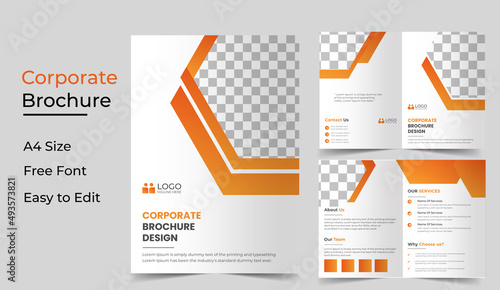 Modern Corporate brochure / flyer design / annual report /book cover / corporate identity template /in an A4 page