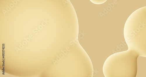 Render with iridescent beige balloons