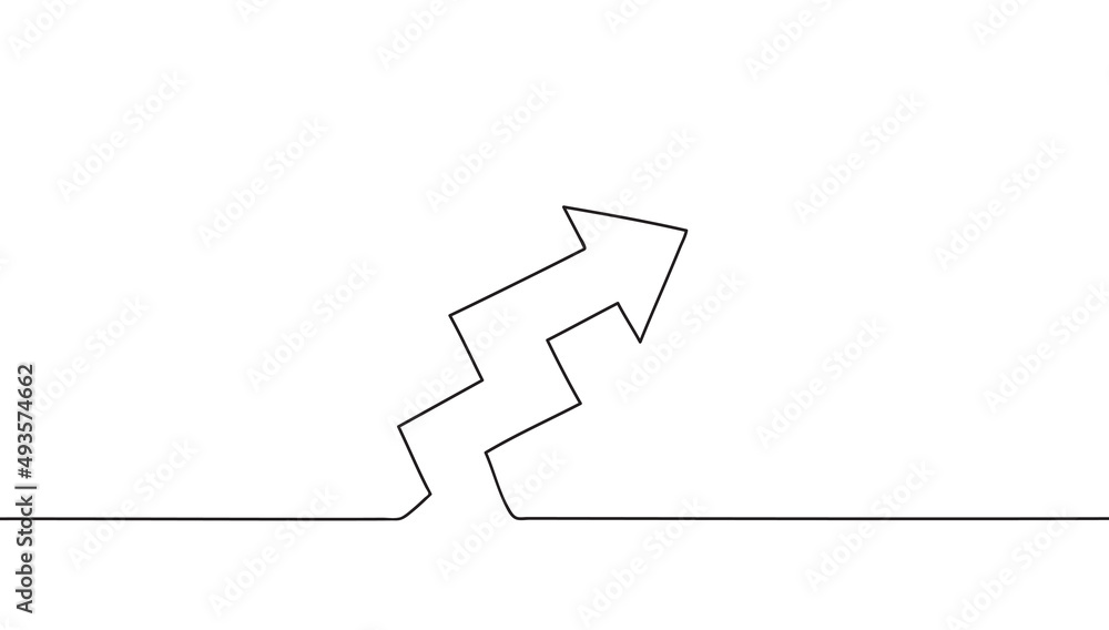 Continuous line drawing road direction sign arrow Continuous line drawing road direction sign arrow