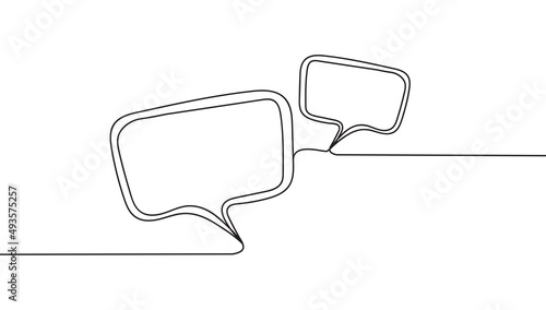 Continuous one line drawing of speech bubble