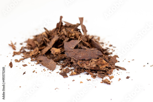 Wallpaper Mural Dry tobacco grains isolated on a white background. tobacco for rolling cigarettes. Torontodigital.ca