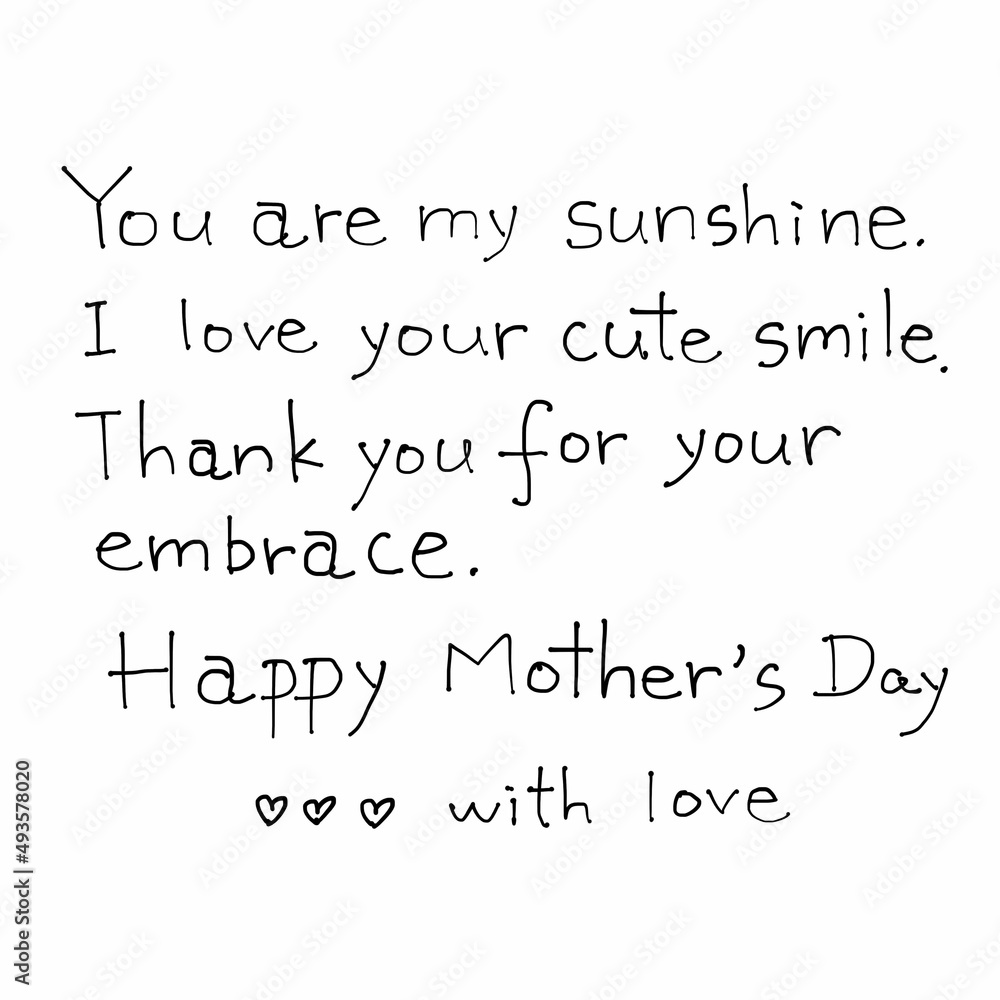 Happy Mother's Day hand lettering, brush ink calligraphy, Vector illustration