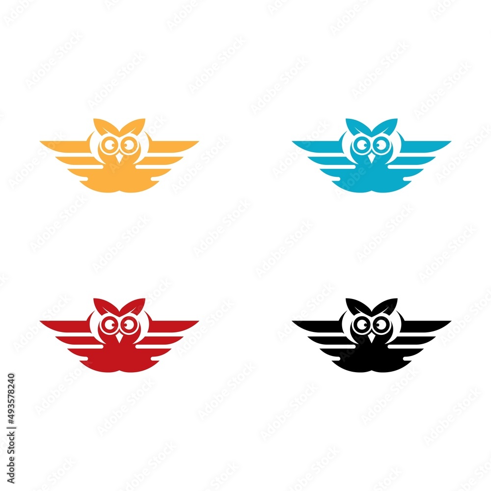 Obraz premium Owl logo template vector icon set