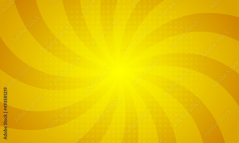 Fototapeta premium 黄色のサンバースト背景（カーブ）