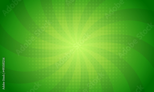緑のサンバースト背景（カーブ）