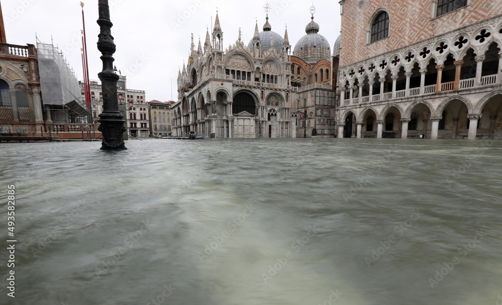 high tide in Venice Island in Northern Italy