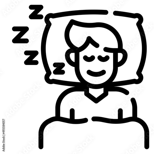 sleeping outline icon