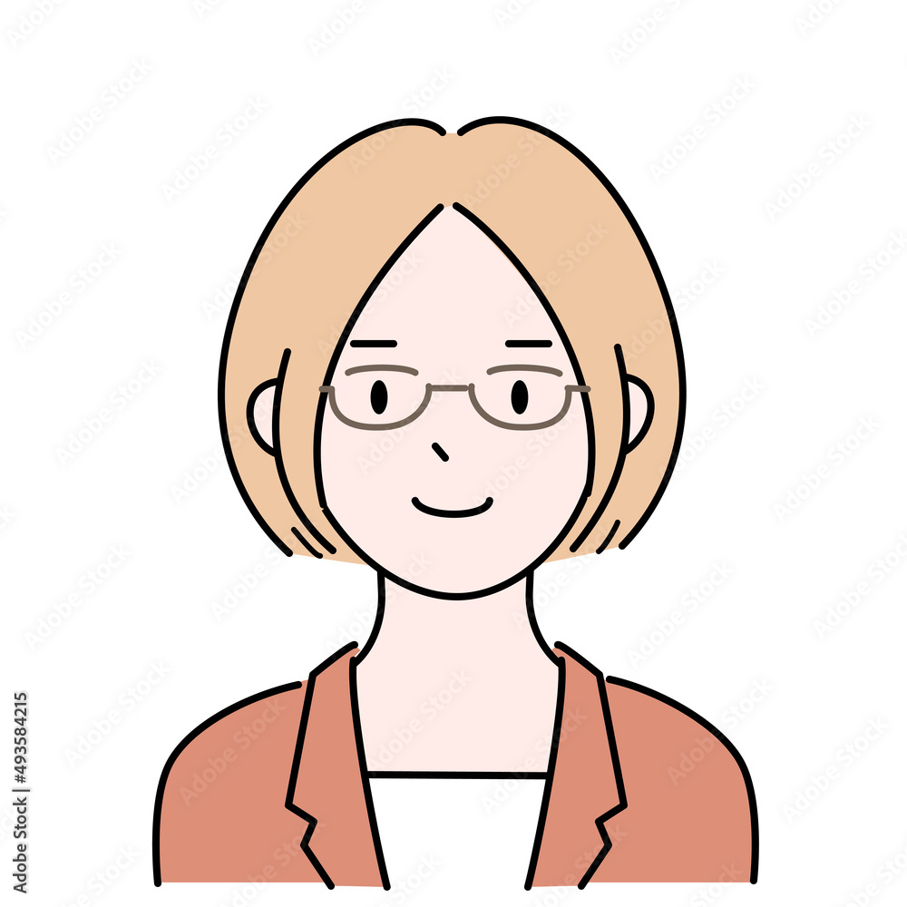 女性 肖像 めがね 職業 シンプル 顔 イラスト 女性 肖像 めがね 職業 シンプル 顔 イラスト