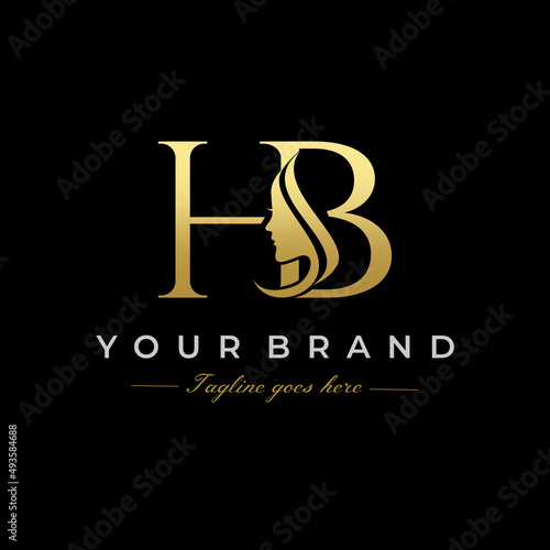 Initial Letter HB Beauty Face Logo Design Vector