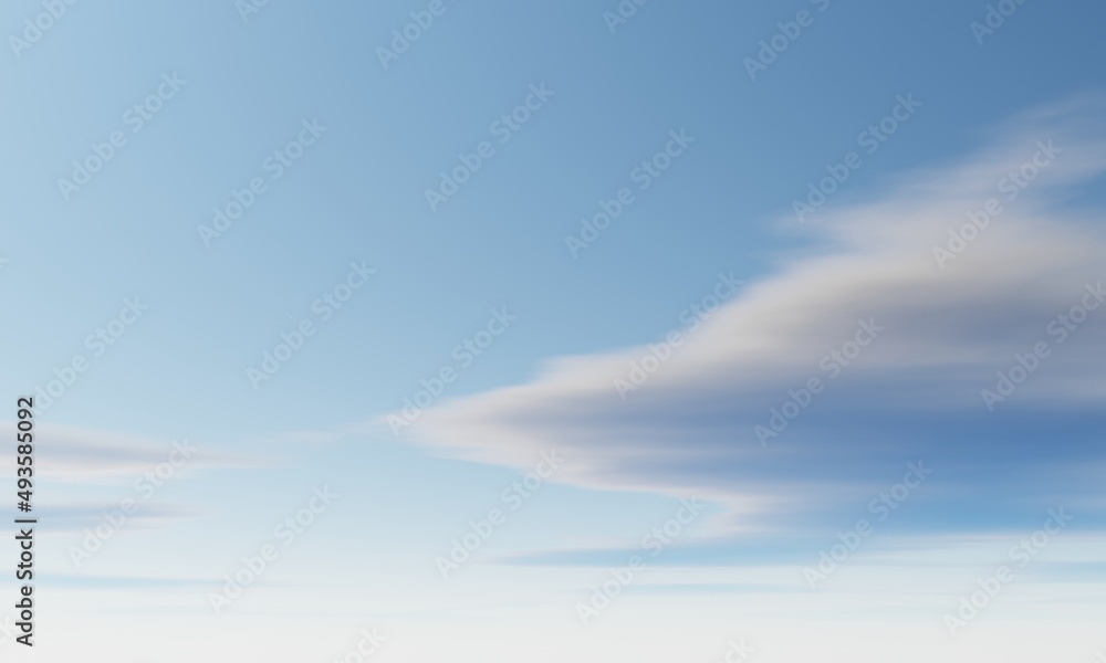 Blue cloudy sky background. Nature and landscape concept. 3D illustration rendering Blue cloudy sky background. Nature and landscape concept. 3D illustration rendering
