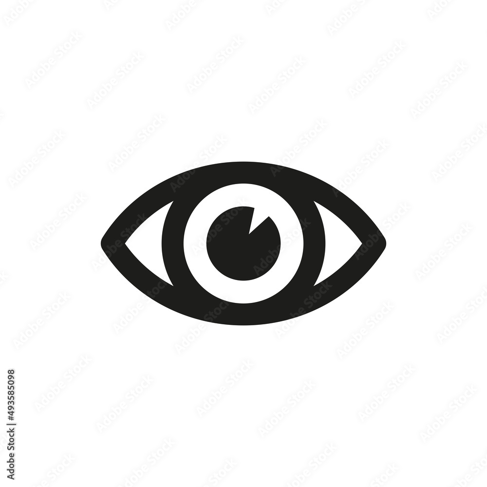 The eye icon. Simple flat vector illustration on a white background The eye icon. Simple flat vector illustration on a white background