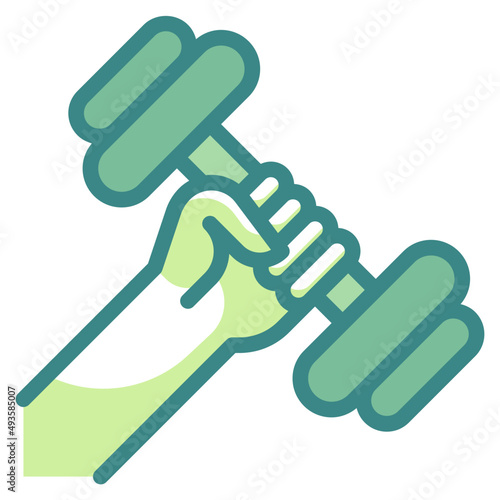 weights blue line icon