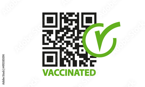  Vaccination qr code. Vector Illustration
