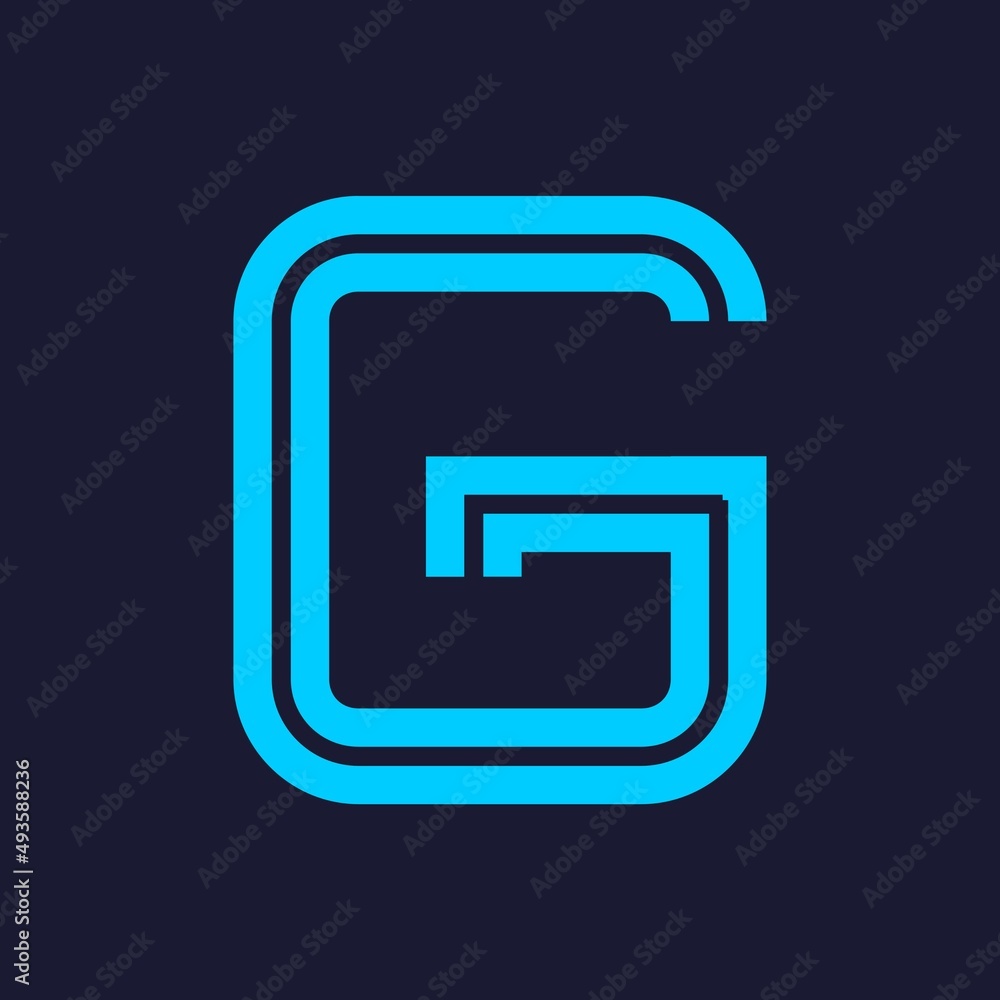 Vector of Modern Alphabet Letters, Parallel lines stylized rounded fonts, Double line for each letter, Minimal Letters for Futuristic, automotive, technology. This is font g Vector of Modern Alphabet Letters, Parallel lines stylized rounded fonts, Double line for each letter, Minimal Letters for Futuristic, automotive, technology. This is font g