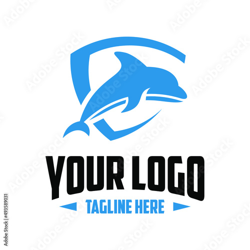 Dolphin logo template. Dolphin vector