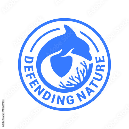 Defending nature Dolphin logo template