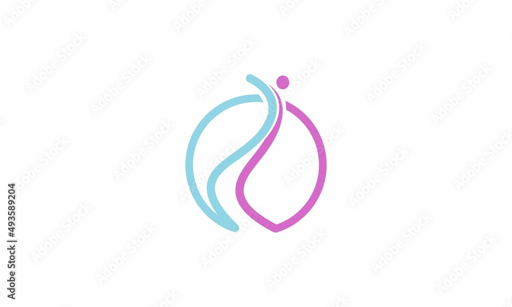 abstract fitness person logo design template abstract fitness person logo design template