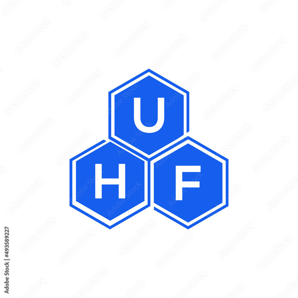 UHF letter logo design on black background. UHF creative initials letter logo concept. UHF letter design. UHF letter logo design on black background. UHF creative initials letter logo concept. UHF letter design.