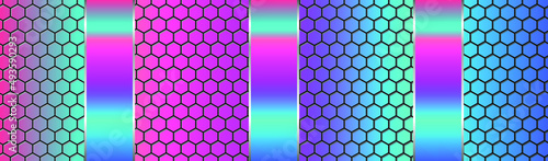Technology background. Holographic background and color plates shapes