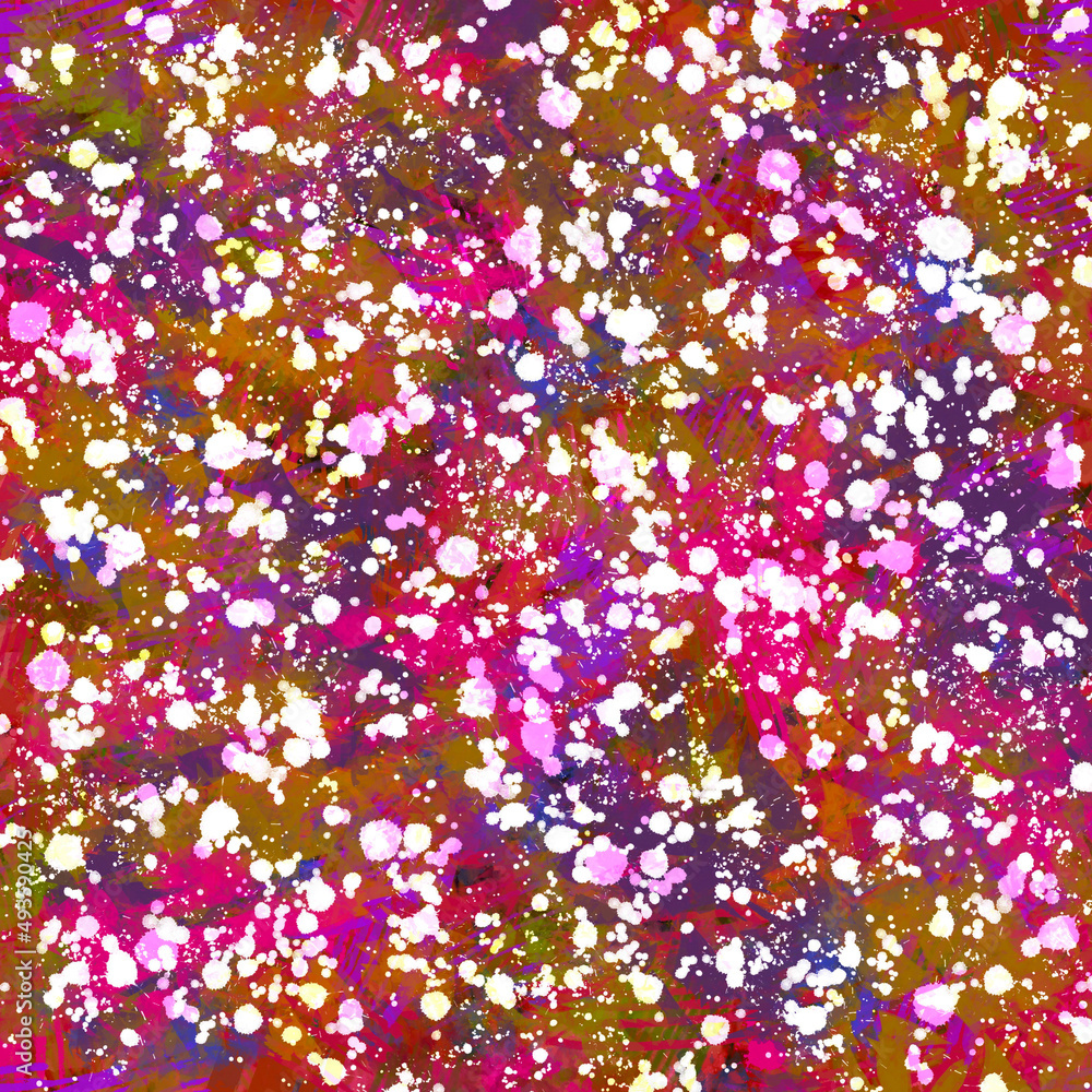 Abstract vivid multicolored painted texture with smudges, spots, blots and splashes