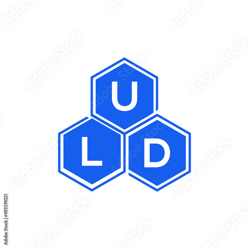 ULD letter logo design on White background. ULD creative initials letter logo concept. ULD letter design.  photo