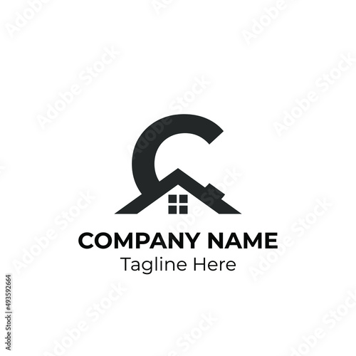 Initial Letter C with Architecture Graphic Logo Design