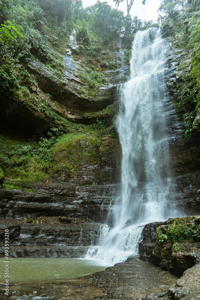 waterfall in the forest, San gil, colombia