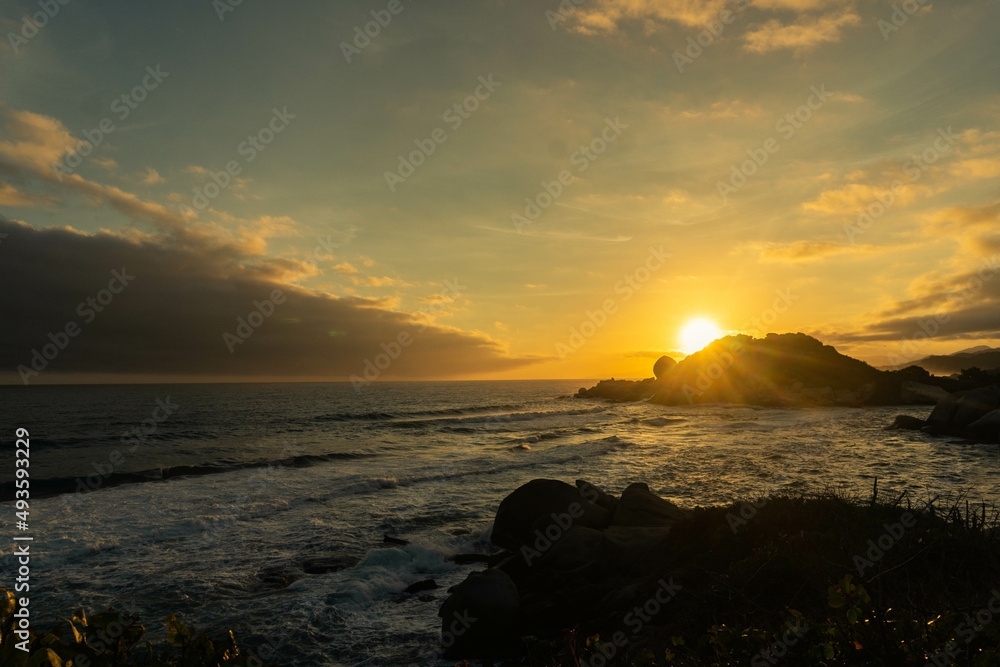 sunrise over the sea, Tayrona, Colombia