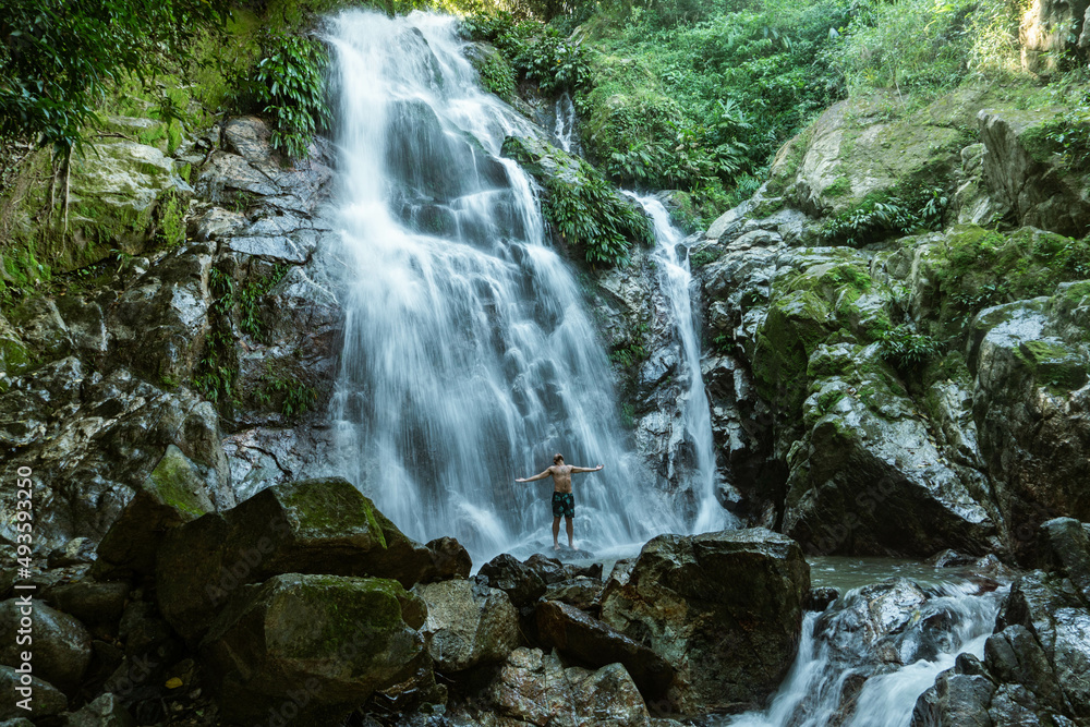 waterfall in the forest, bath in Minca, Colombia, waterfall in the forest, bath in Minca, Colombia,