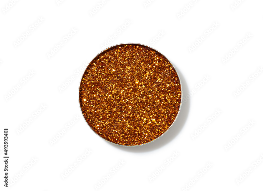 Bronze shimmer eyeshadow refill isolated on white background Bronze shimmer eyeshadow refill isolated on white background