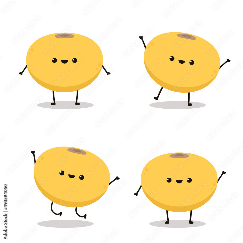 Soybean vector. Cute Soybean character design. Grain cartoon. Soybean vector. Cute Soybean character design. Grain cartoon.