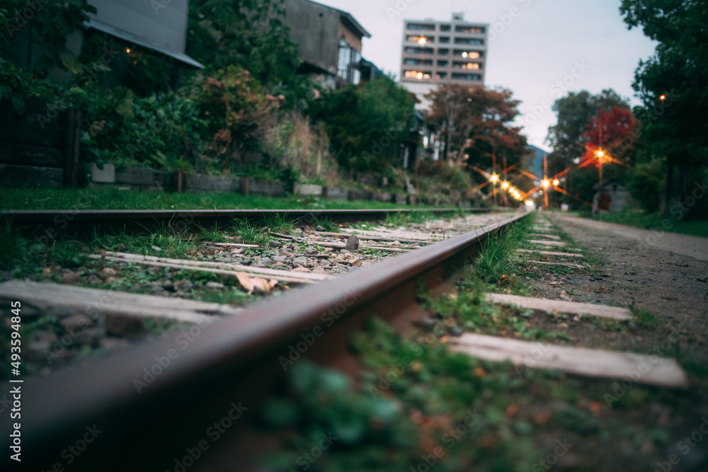 Fototapeta premium railway in the night