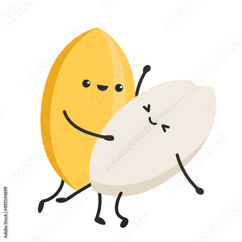 Rice character design. rice vector on white background. Paddy vector.