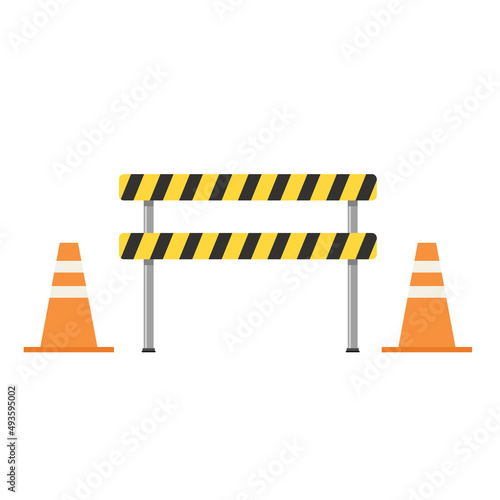 Barricade block vector. fence vector. wallpaper. free space for text. construction.