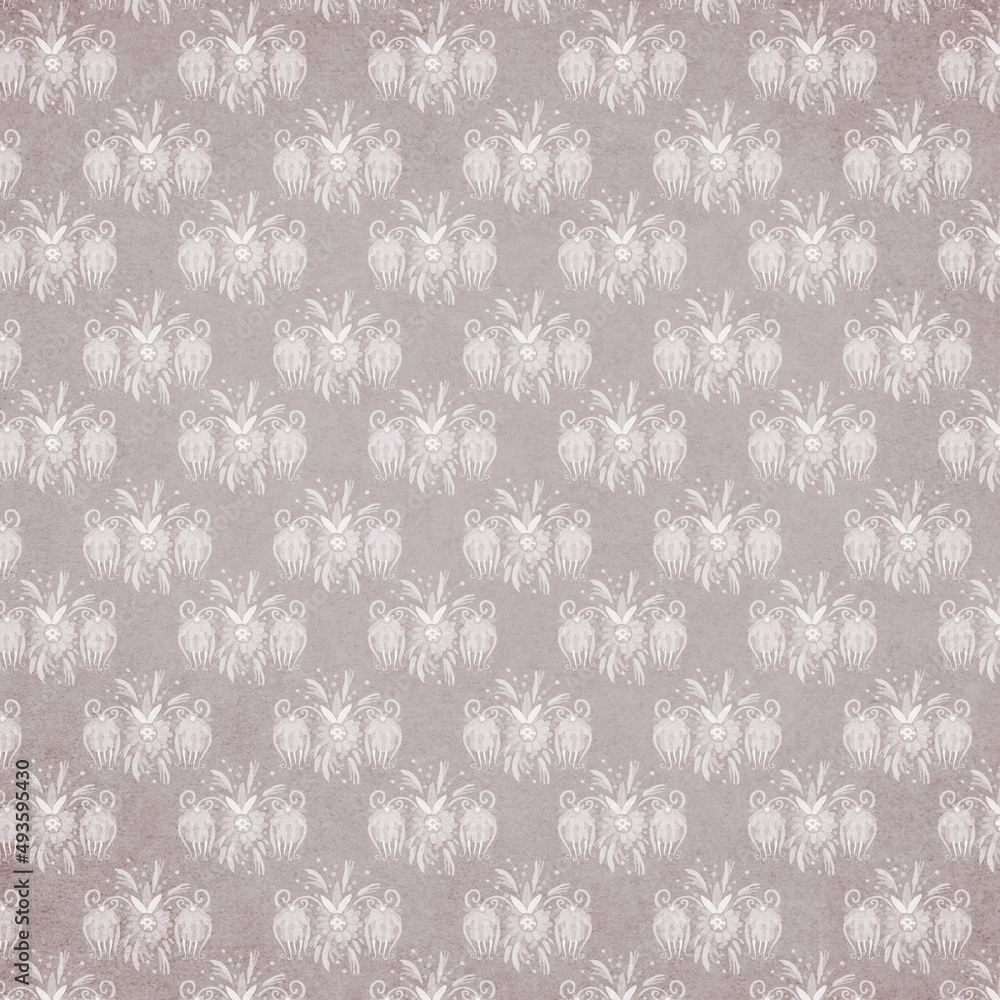 Grunge background. Floral ornament. Illustration for packaging design, wrapper, scrapbooking, postcard.